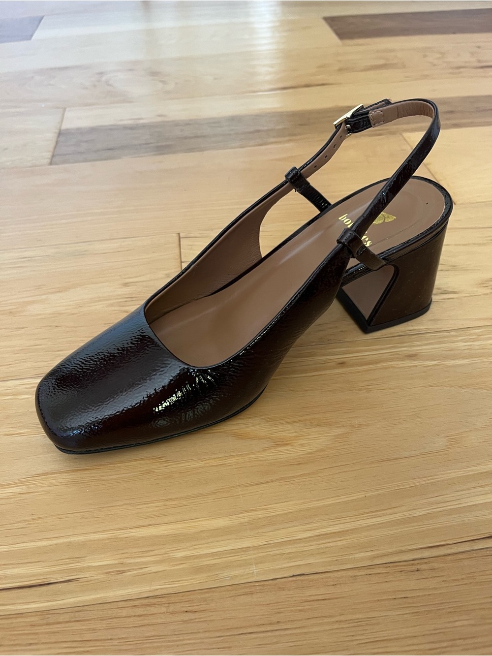 Bobbies Paris Chocolate Brown Leather Mary Jane Block Heel - Picture 6 of 14